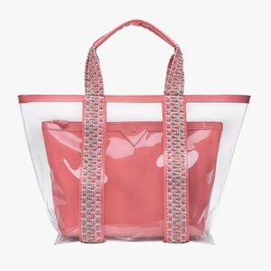 Kelly Wynne Bring on the Beach Tote Bag & Small Pouch in Rose NWOT